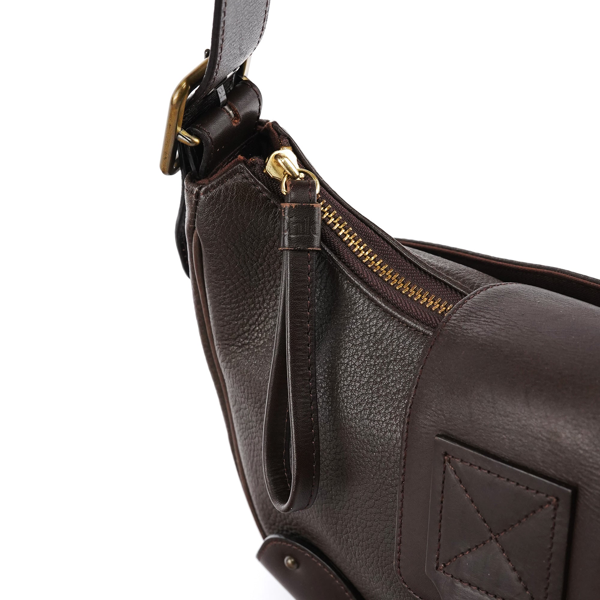 Brown Leather C Shoulder Bag