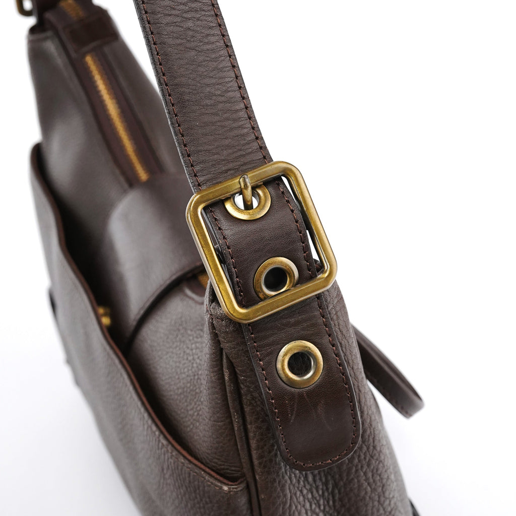 Brown Leather C Shoulder Bag