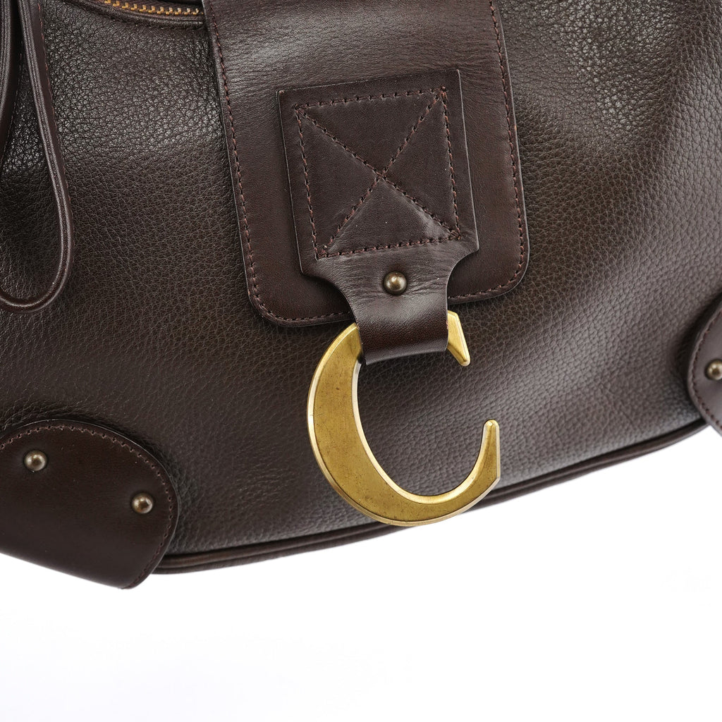 Brown Leather C Shoulder Bag