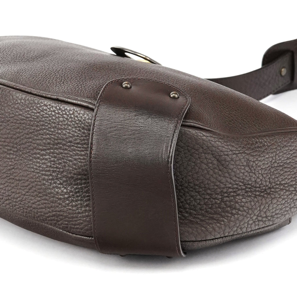 Brown Leather C Shoulder Bag