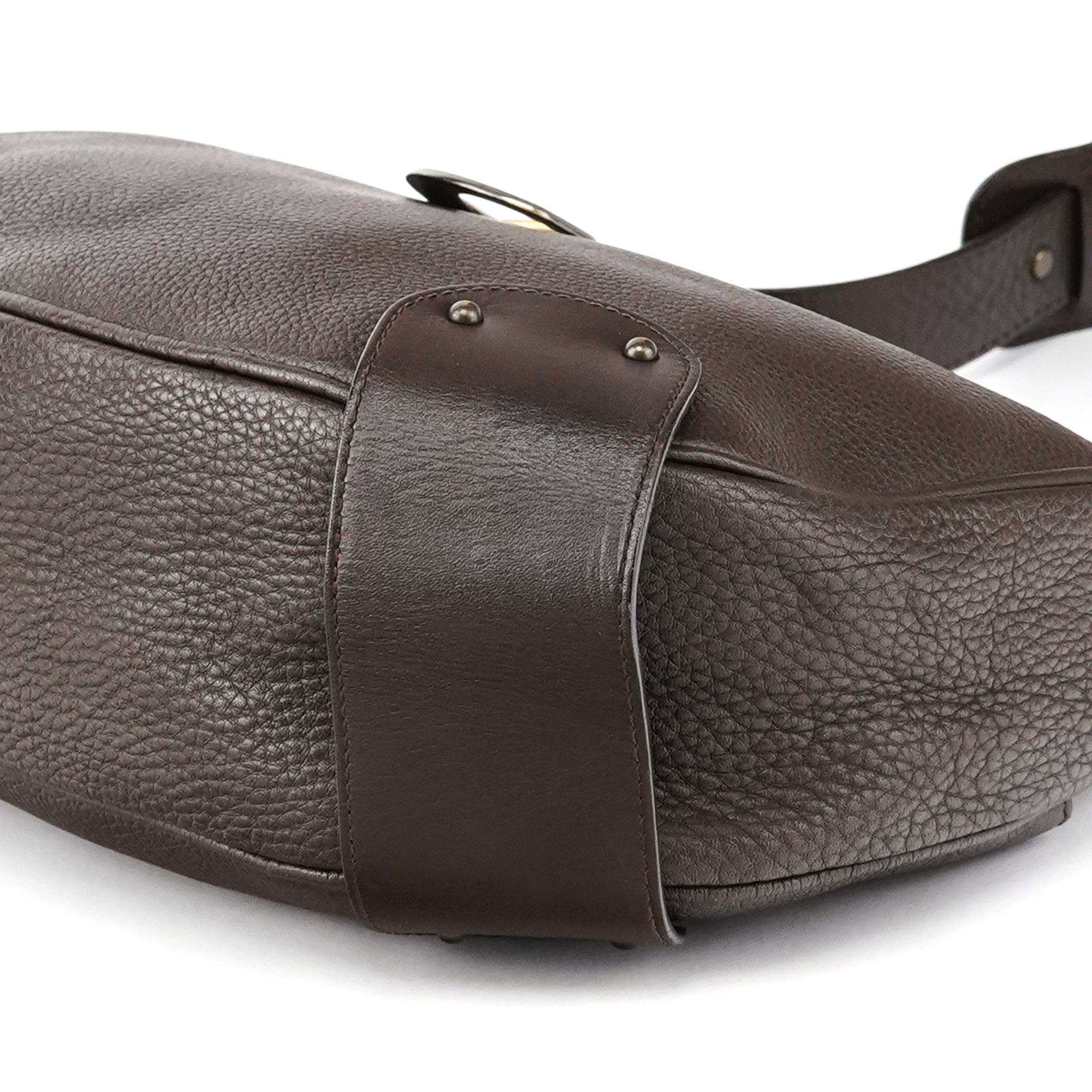 Brown Leather C Shoulder Bag