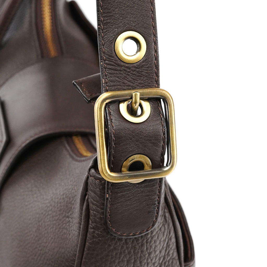 Brown Leather C Shoulder Bag