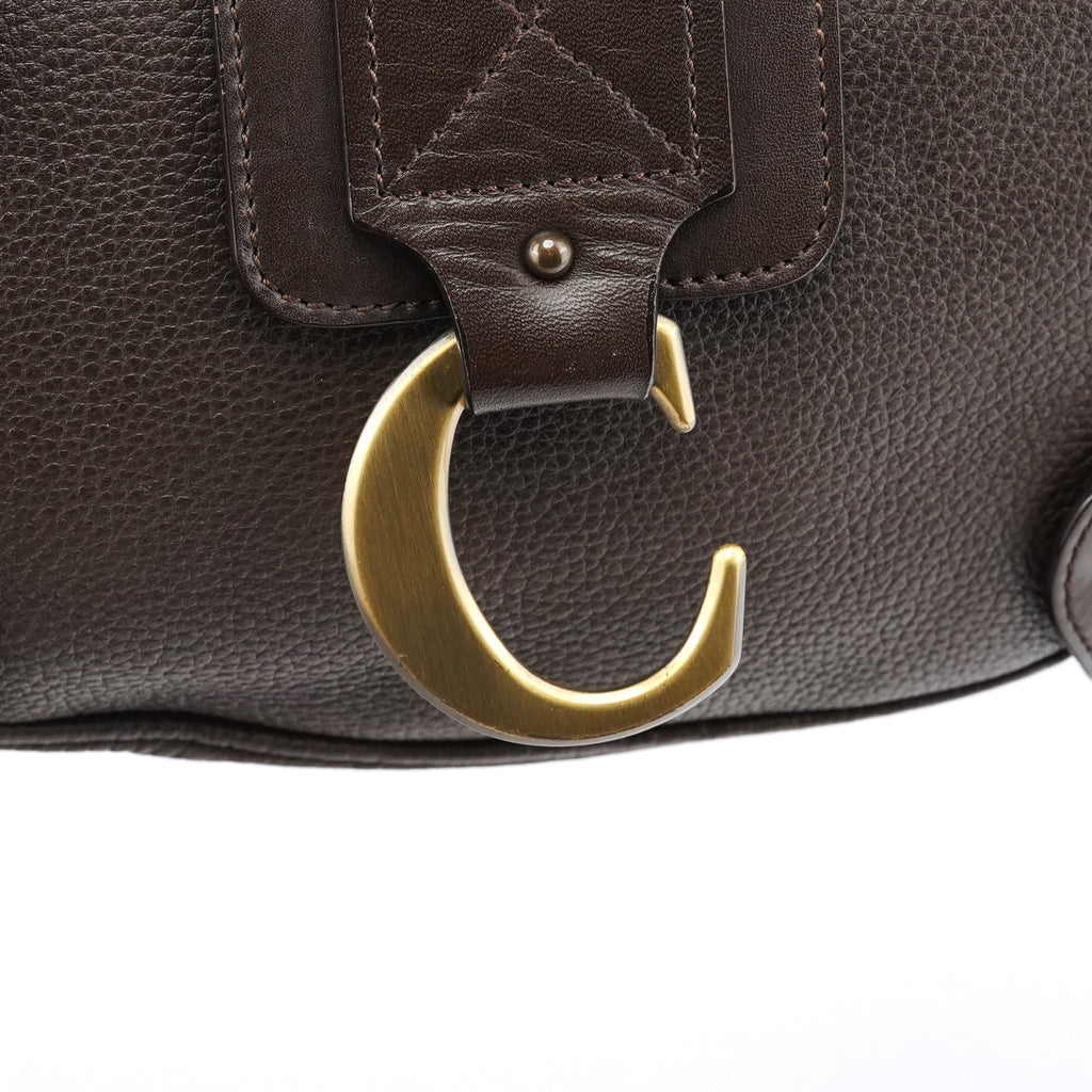 Brown Leather C Shoulder Bag
