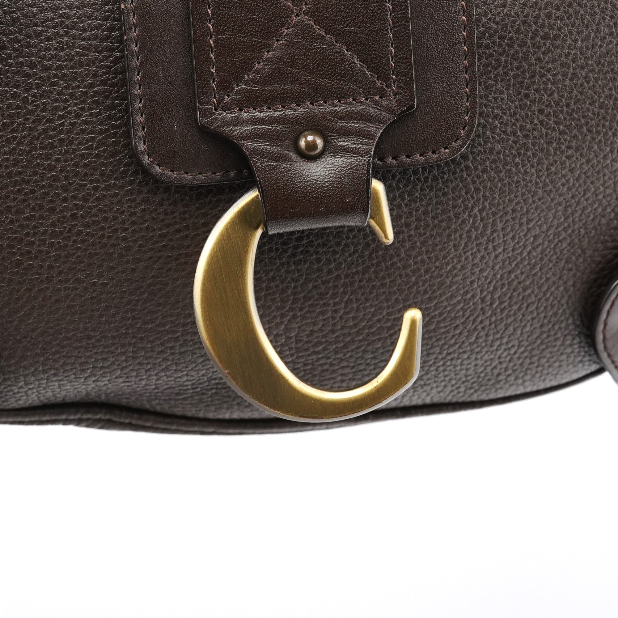 Brown Leather C Shoulder Bag