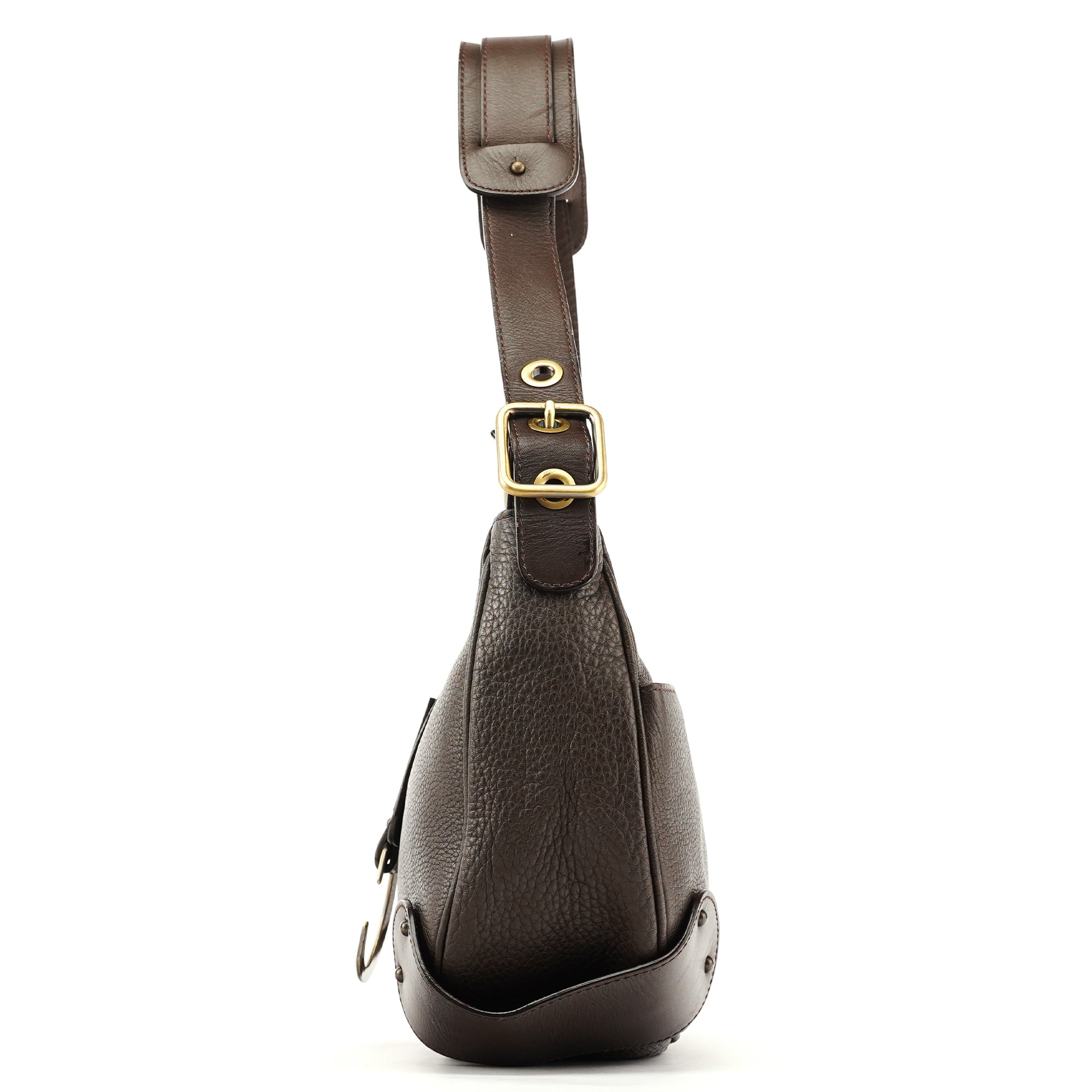 Brown Leather C Shoulder Bag
