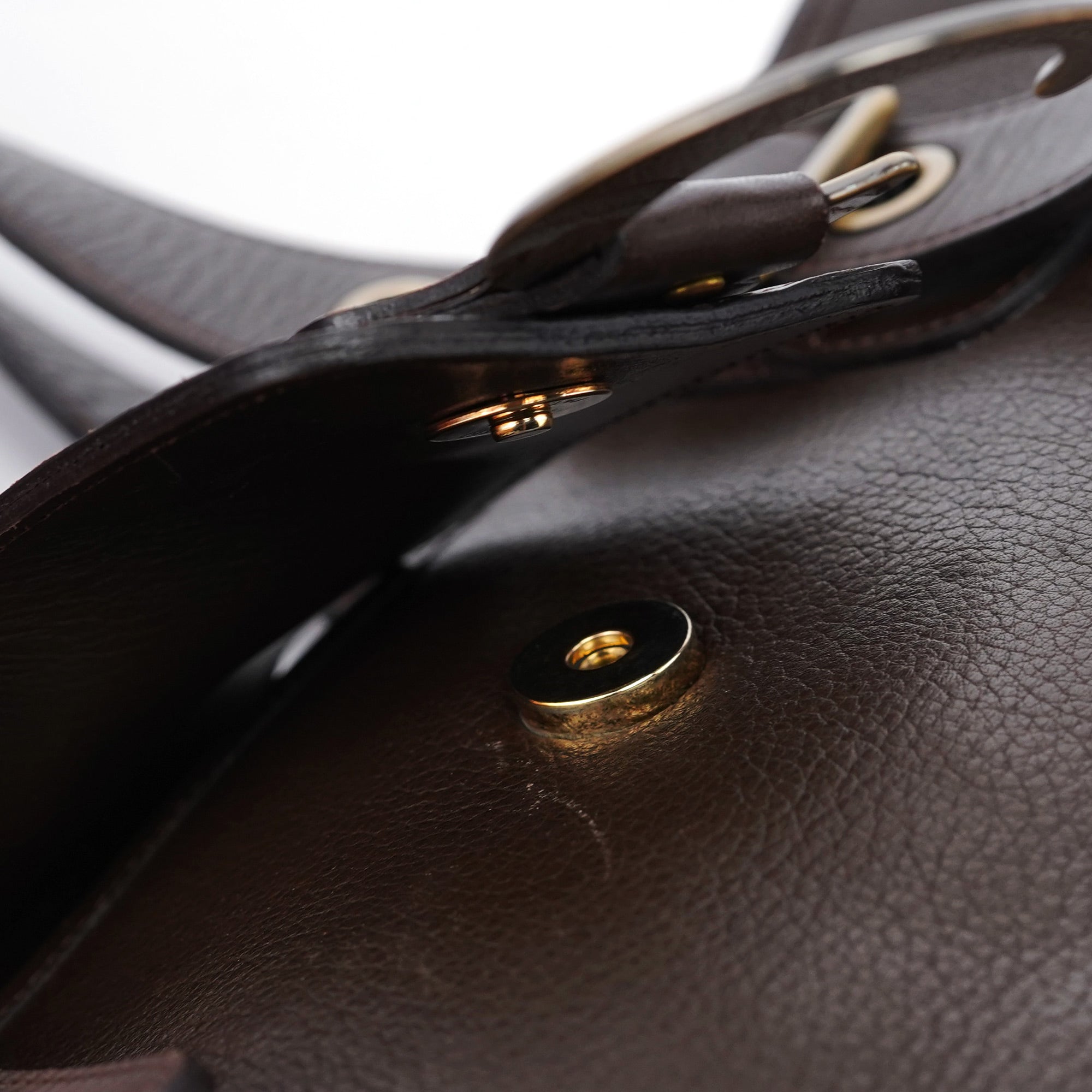 Brown Leather C Tote Bag