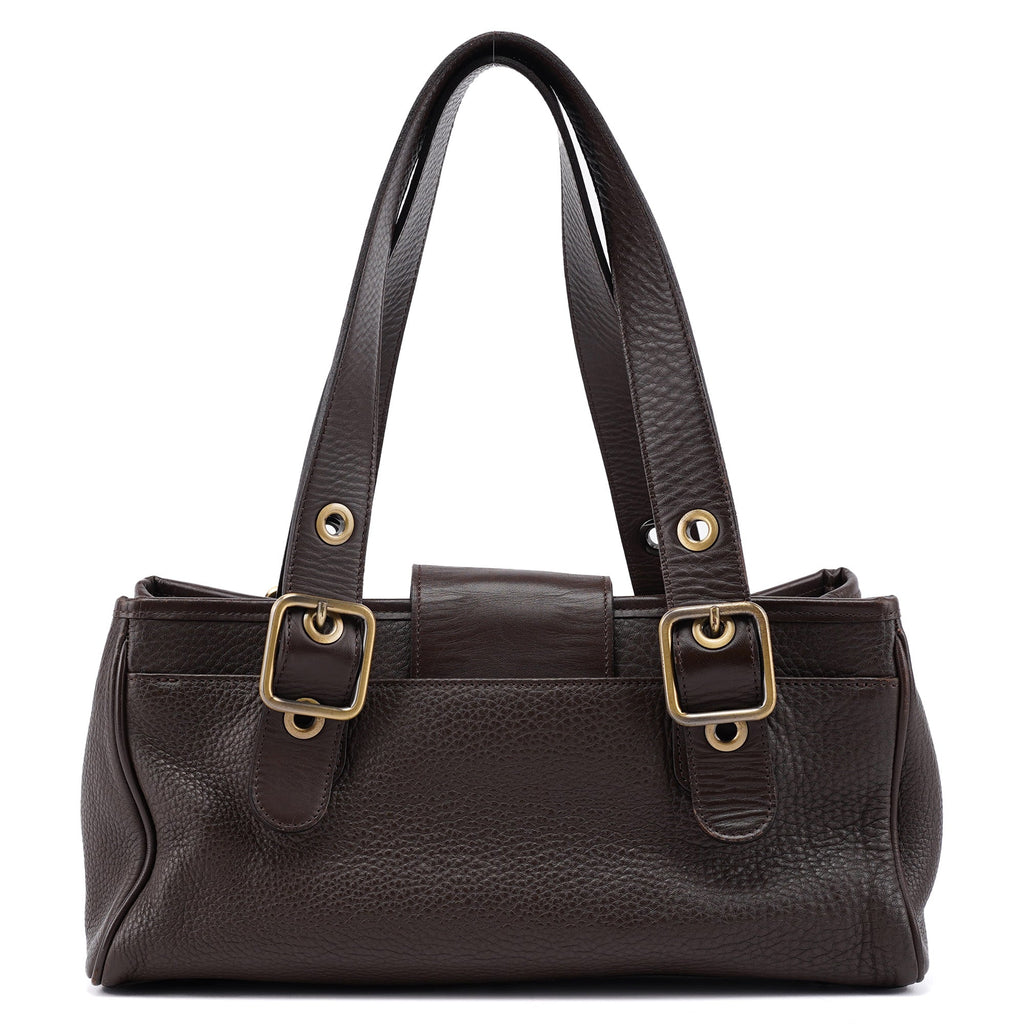Brown Leather C Tote Bag