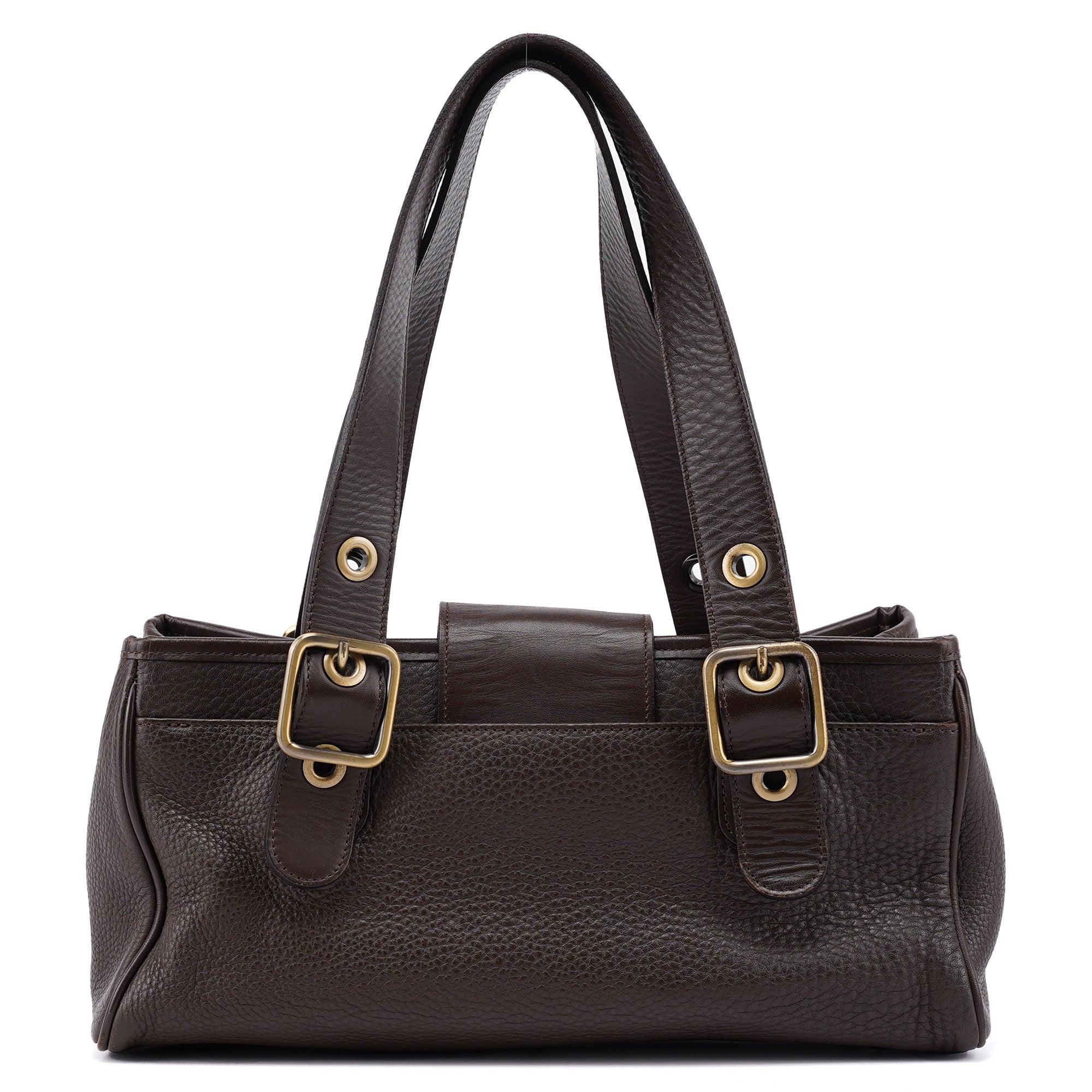 Brown Leather C Tote Bag