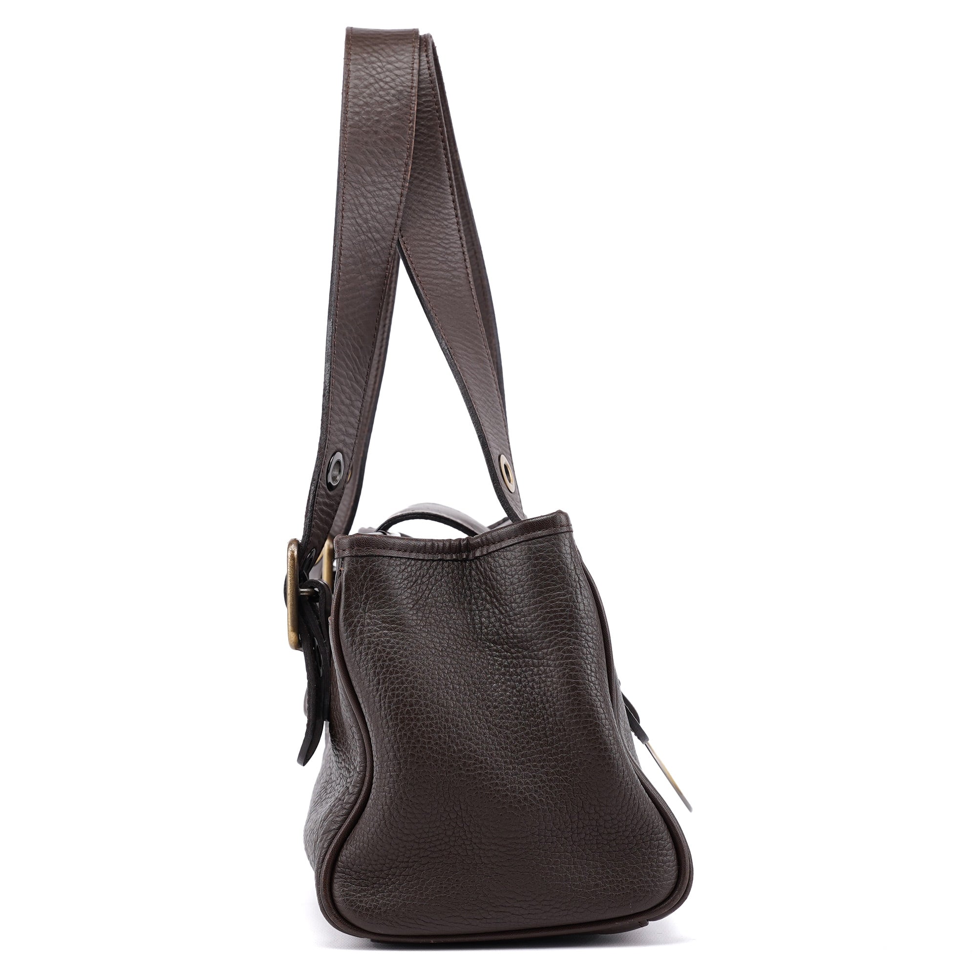 Brown Leather C Tote Bag