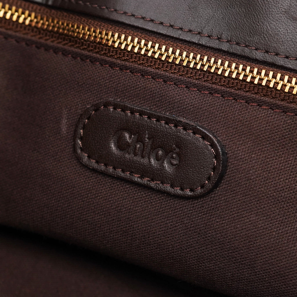 Brown Leather C Tote Bag
