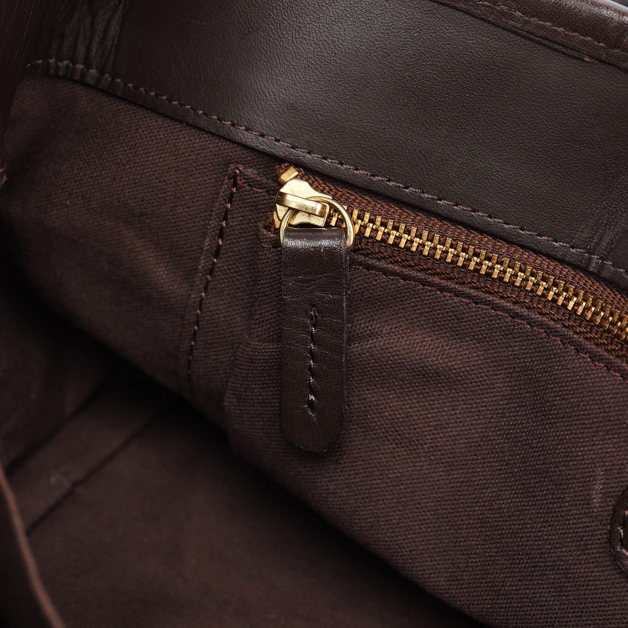 Brown Leather C Tote Bag