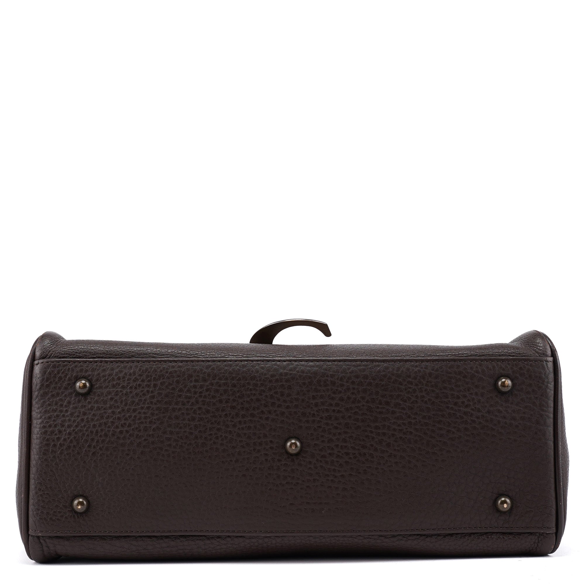 Brown Leather C Tote Bag