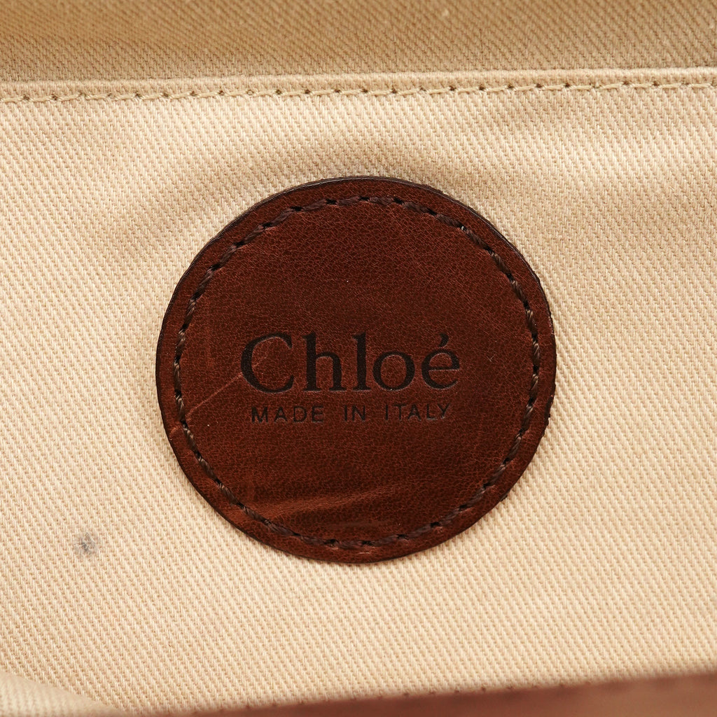 Brown Leather Clutch Bowling Bag
