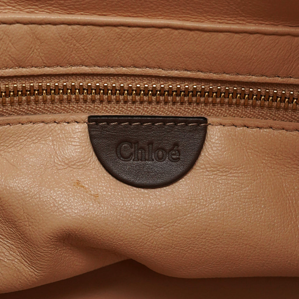 Brown Leather Drawstring Bucket Bag