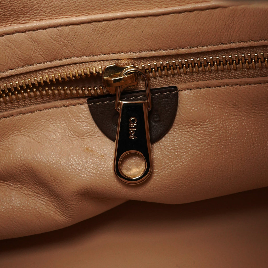 Brown Leather Drawstring Bucket Bag