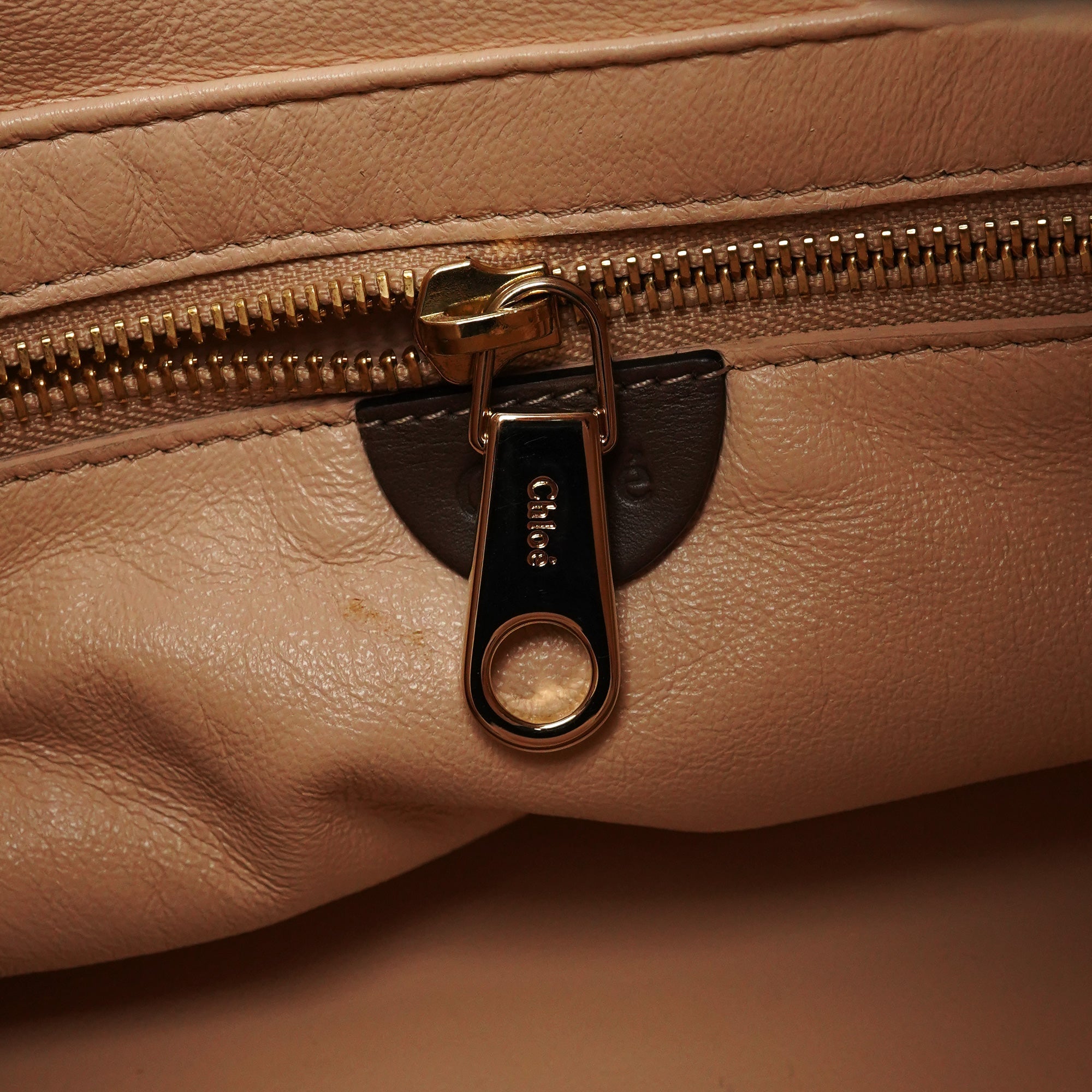 Brown Leather Drawstring Bucket Bag