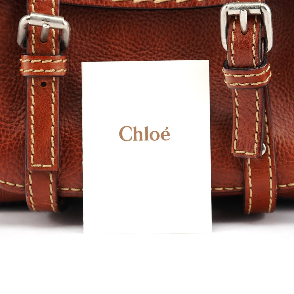 Brown Leather Edith 2-Way Tote Bag