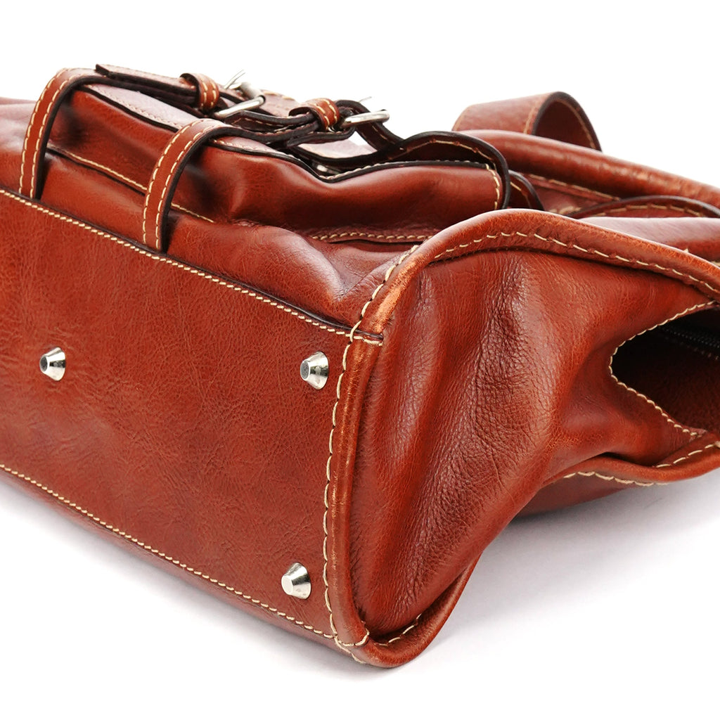Brown Leather Edith 2-Way Tote Bag