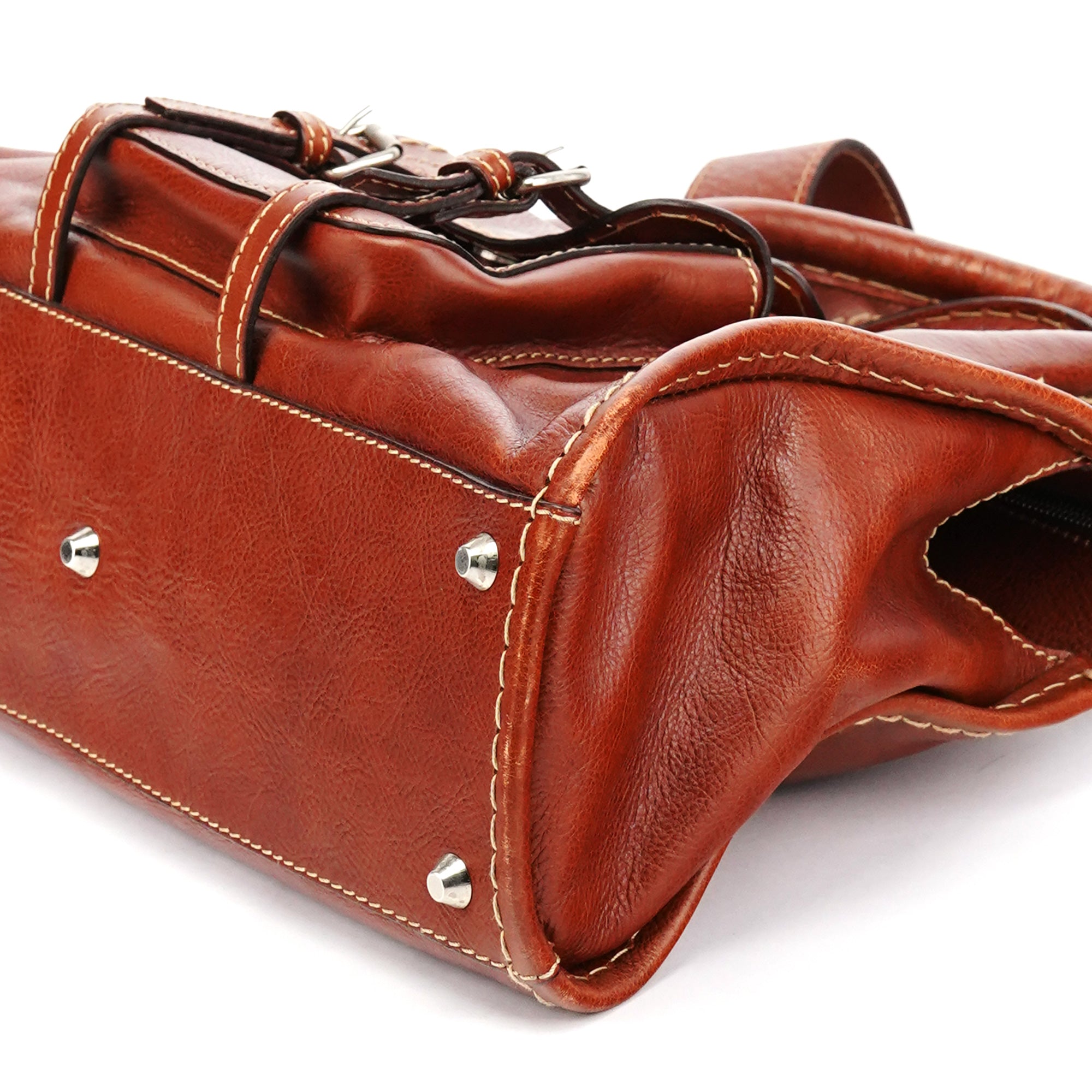 Brown Leather Edith 2-Way Tote Bag