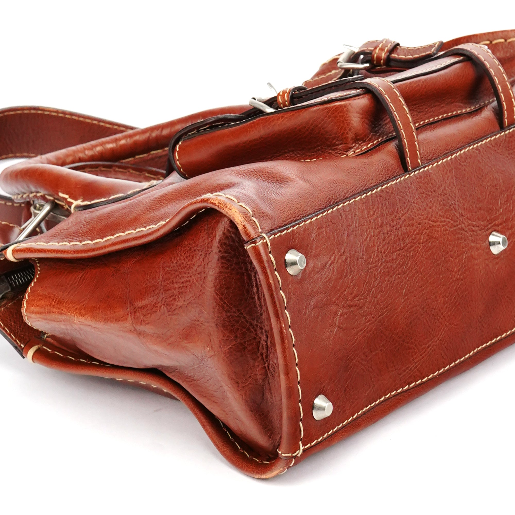 Brown Leather Edith 2-Way Tote Bag