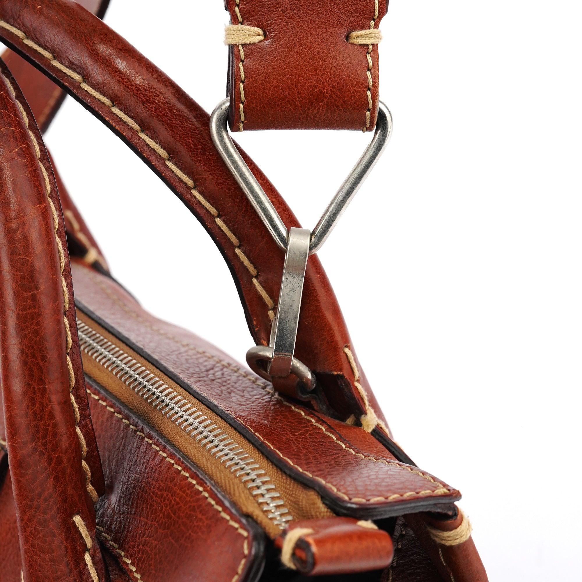 Brown Leather Edith 2-Way Tote Bag