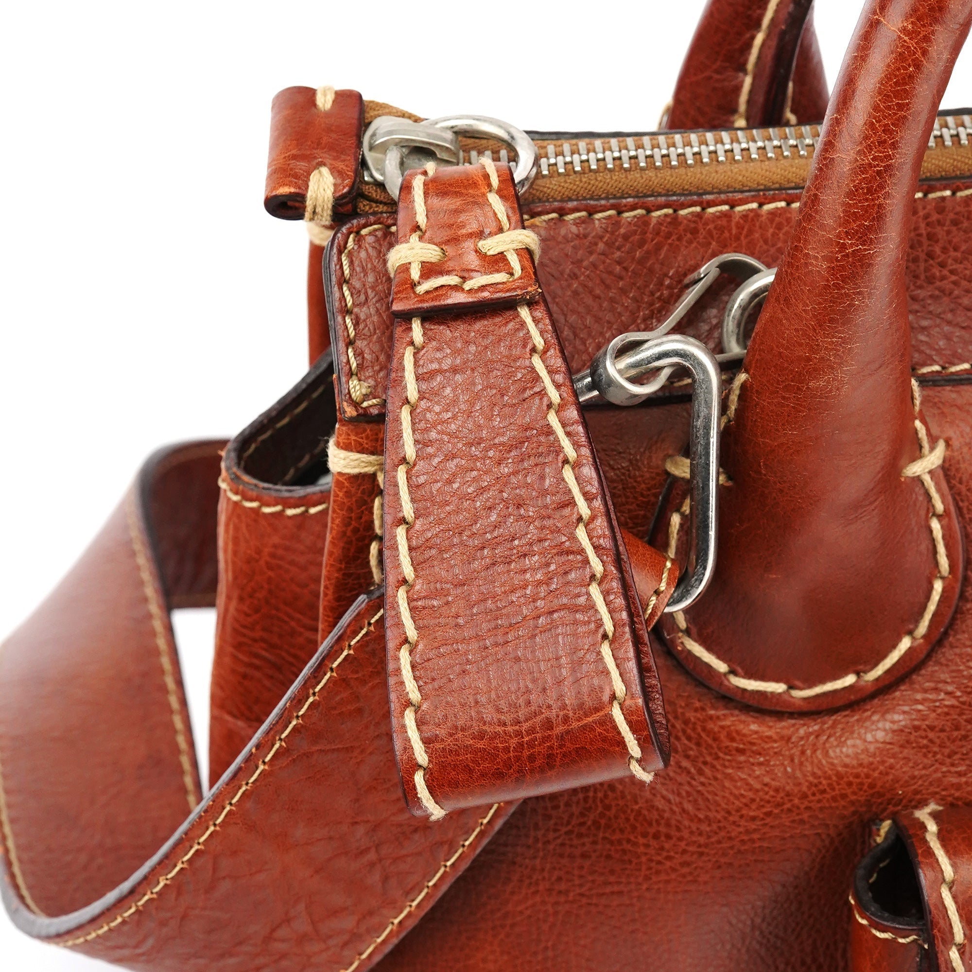 Brown Leather Edith 2-Way Tote Bag