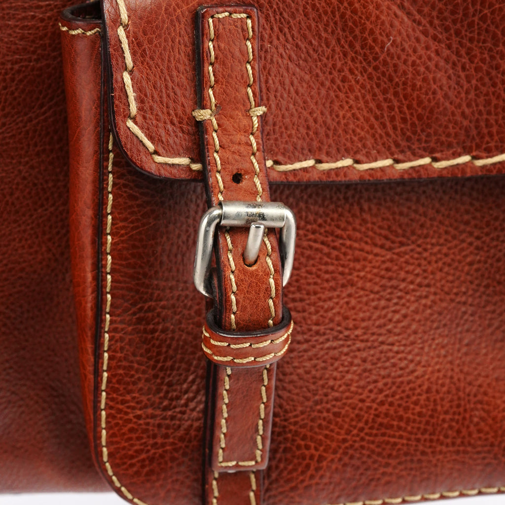 Brown Leather Edith 2-Way Tote Bag
