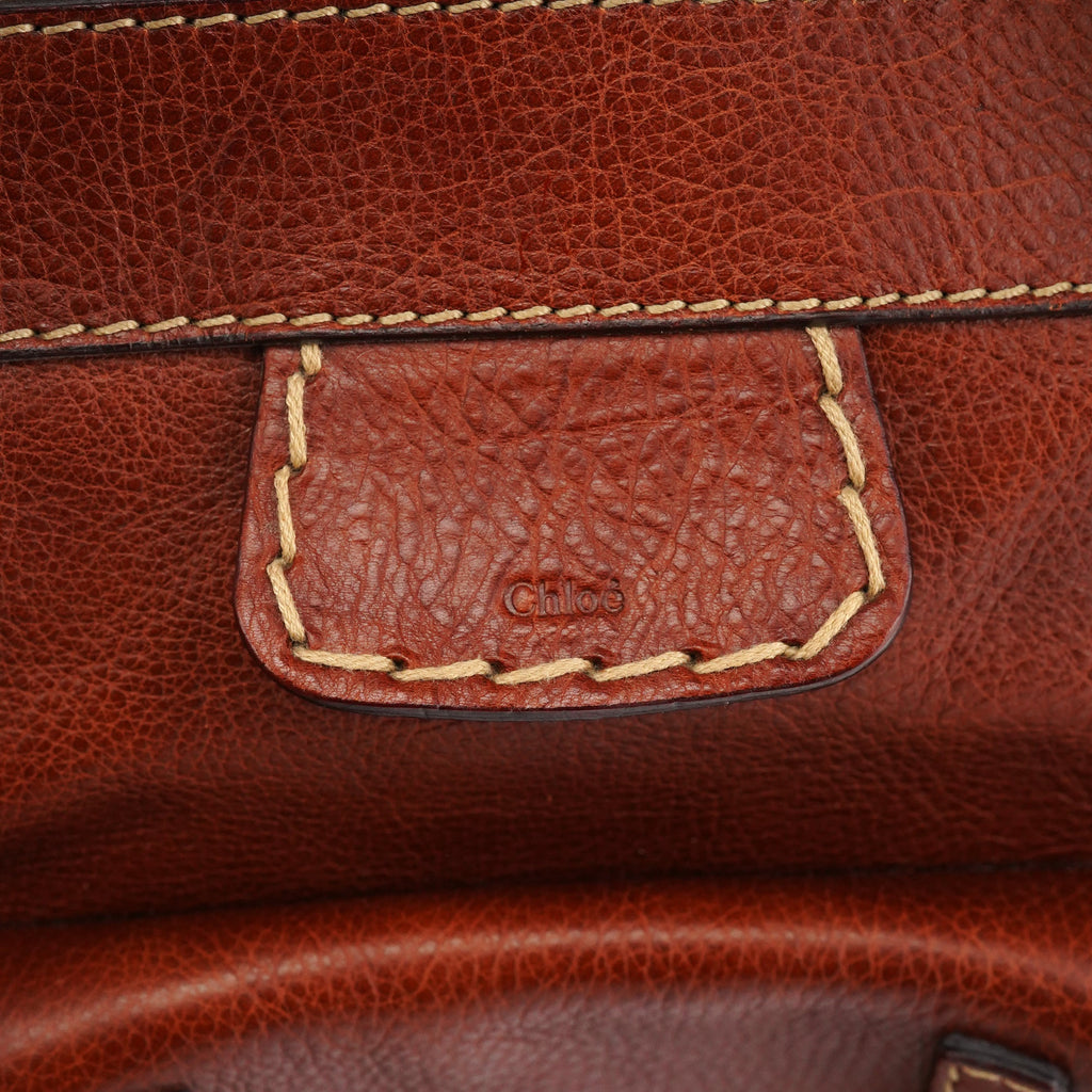 Brown Leather Edith 2-Way Tote Bag