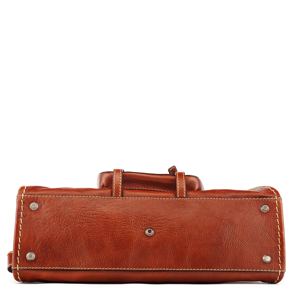 Brown Leather Edith 2-Way Tote Bag