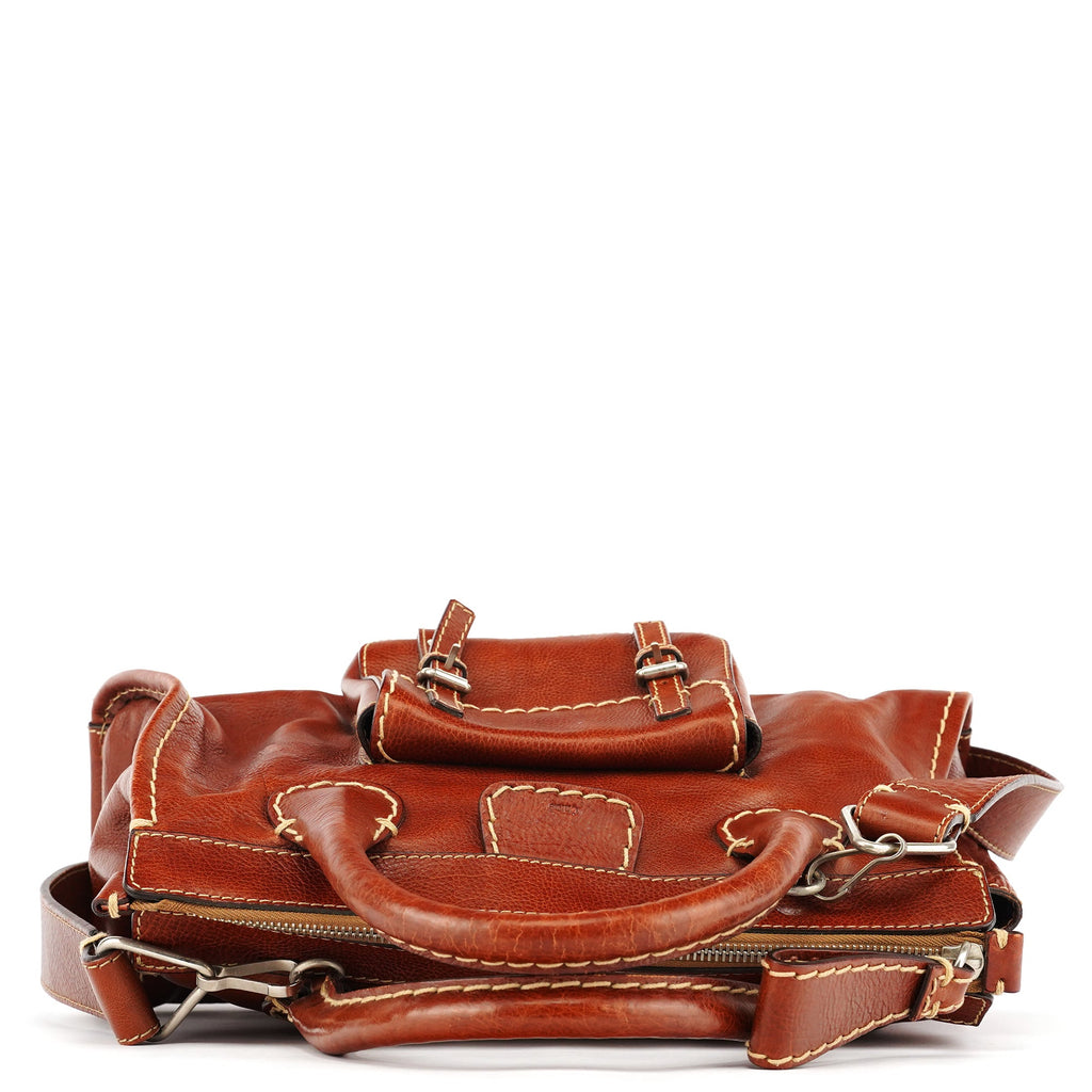 Brown Leather Edith 2-Way Tote Bag