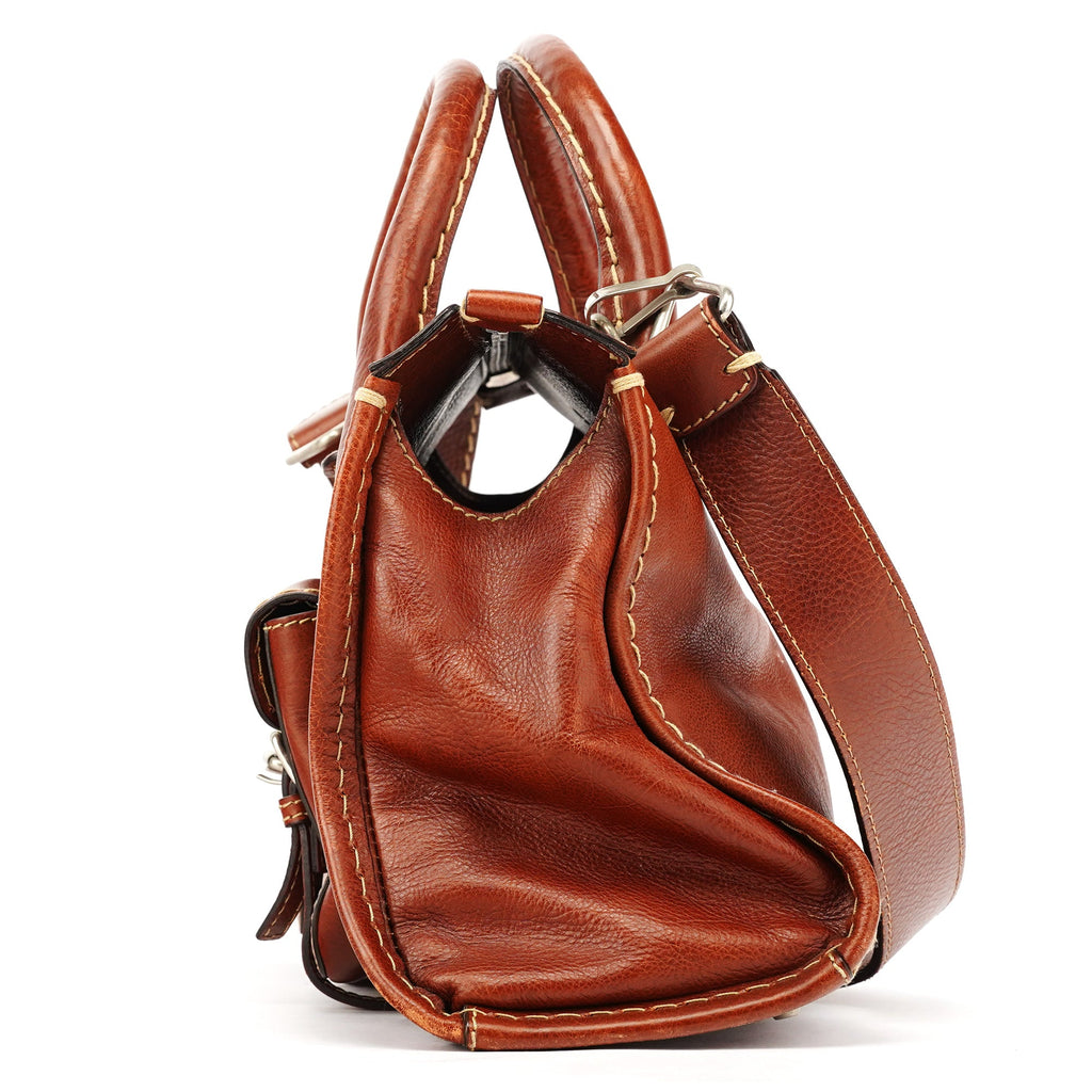 Brown Leather Edith 2-Way Tote Bag