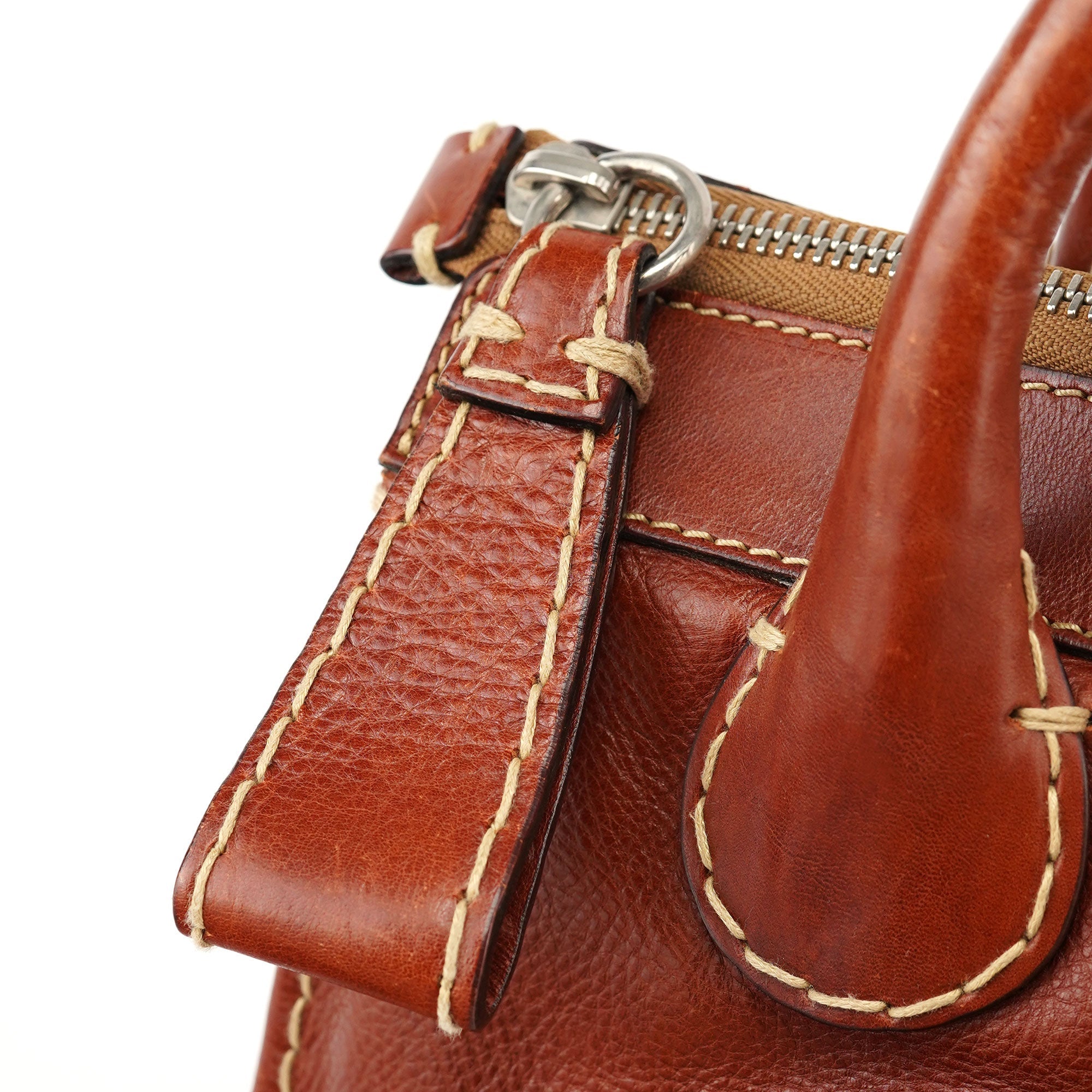 Brown Leather Edith Tote Bag