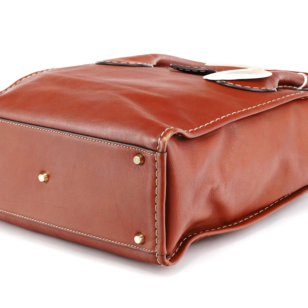Brown Leather Edith Tote Bag