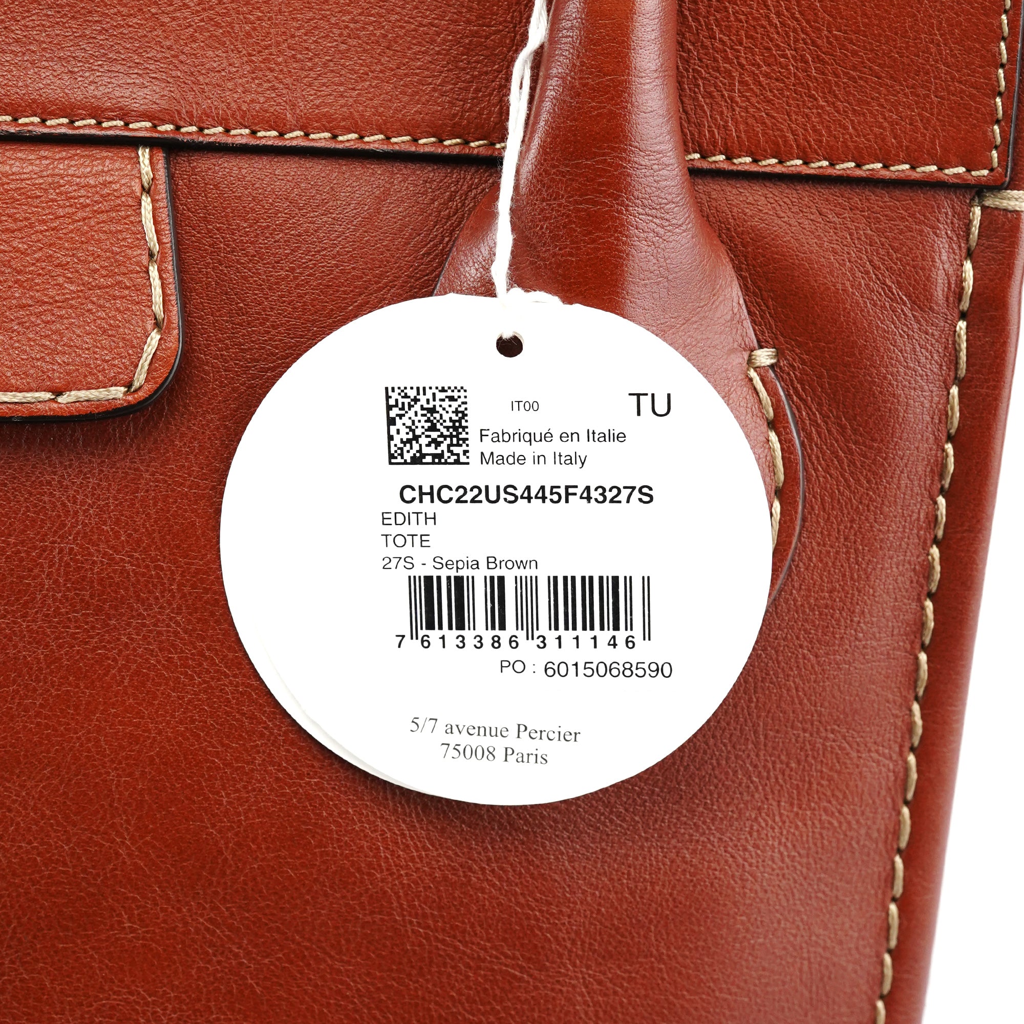 Brown Leather Edith Tote Bag