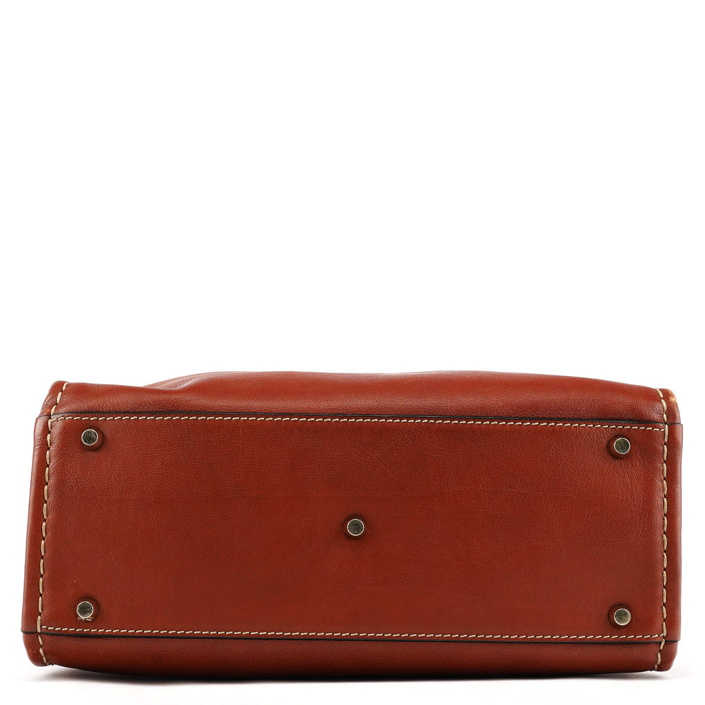 Brown Leather Edith Tote Bag