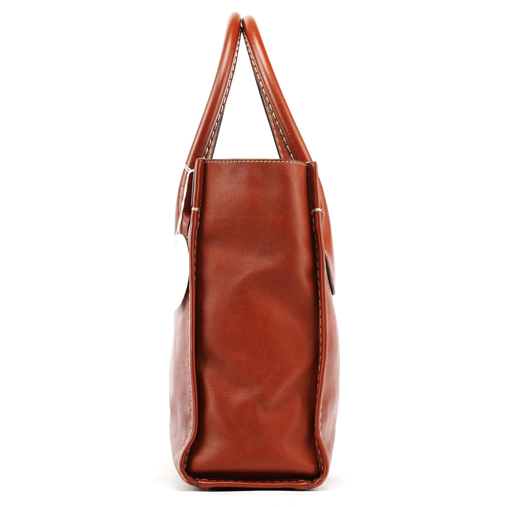 Brown Leather Edith Tote Bag