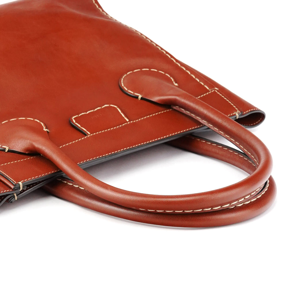 Brown Leather Edith Tote Bag