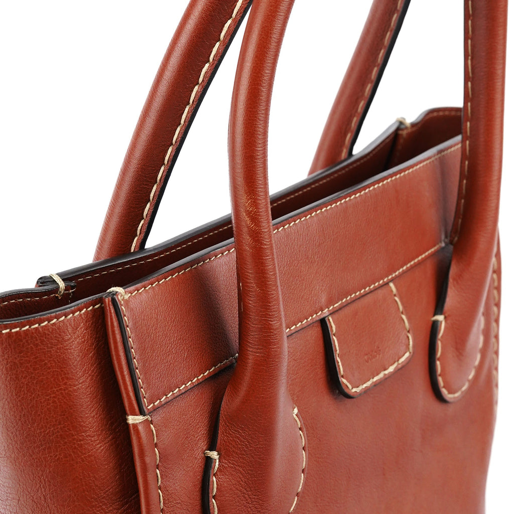 Brown Leather Edith Tote Bag