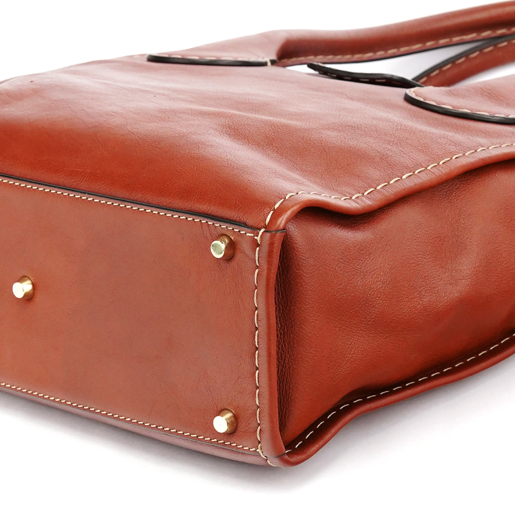 Brown Leather Edith Tote Bag