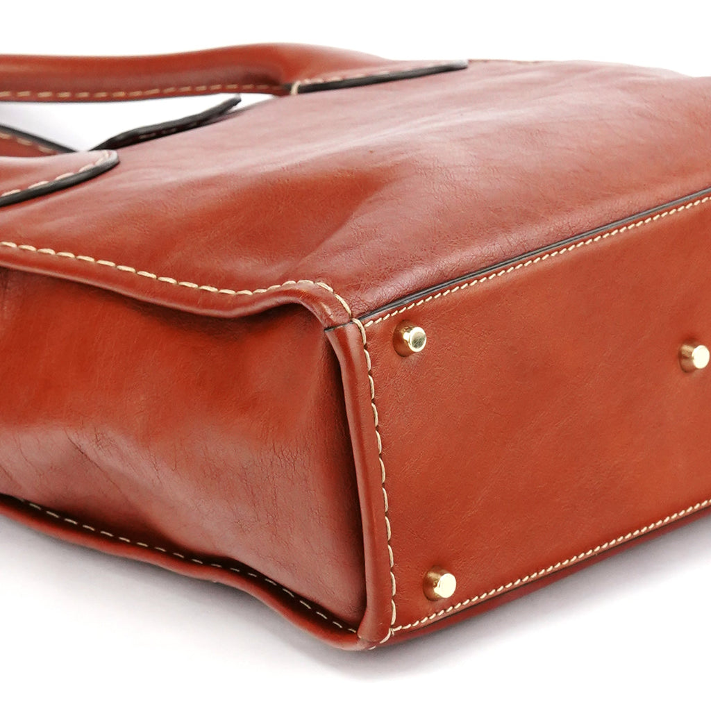Brown Leather Edith Tote Bag