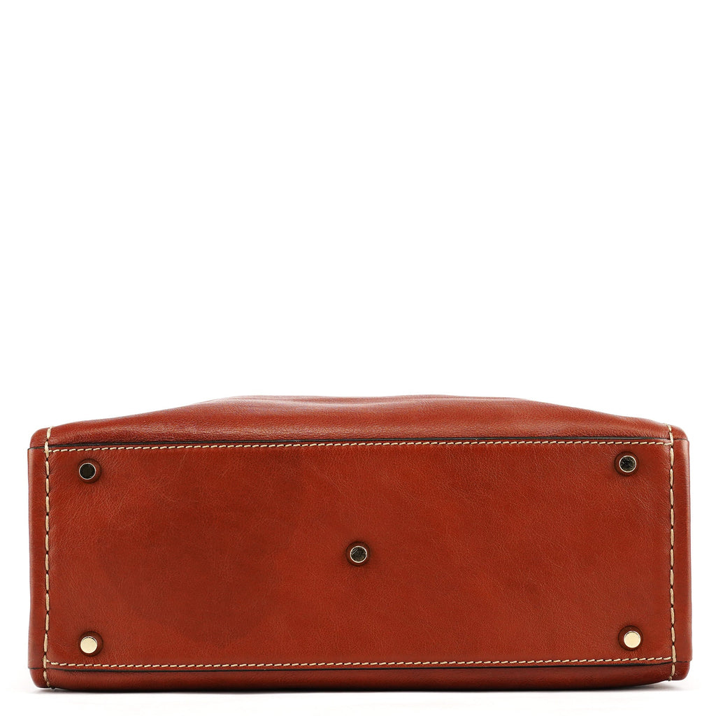 Brown Leather Edith Tote Bag