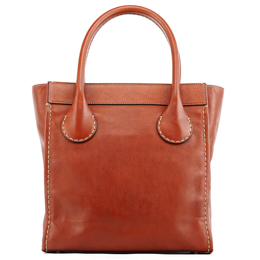 Brown Leather Edith Tote Bag