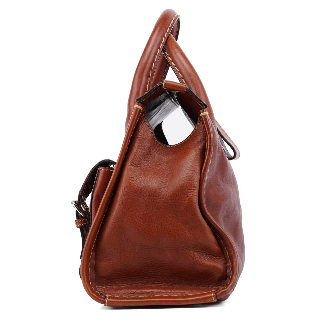 Brown Leather Edith Tote Bag