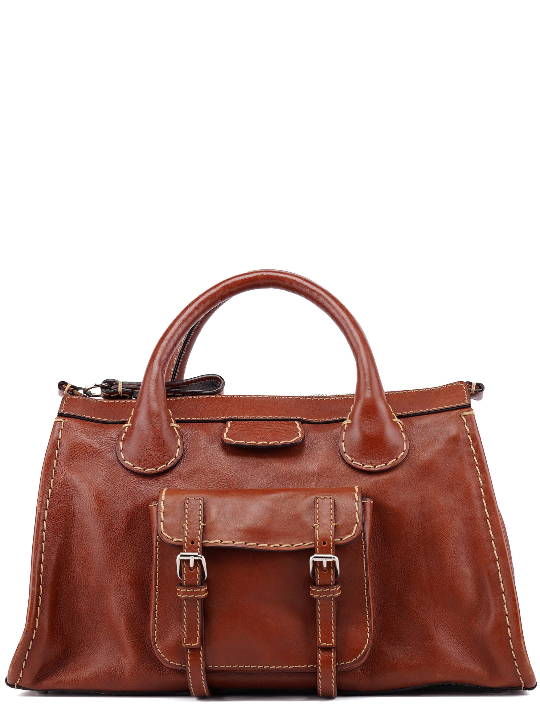 Brown Leather Edith Tote Bag