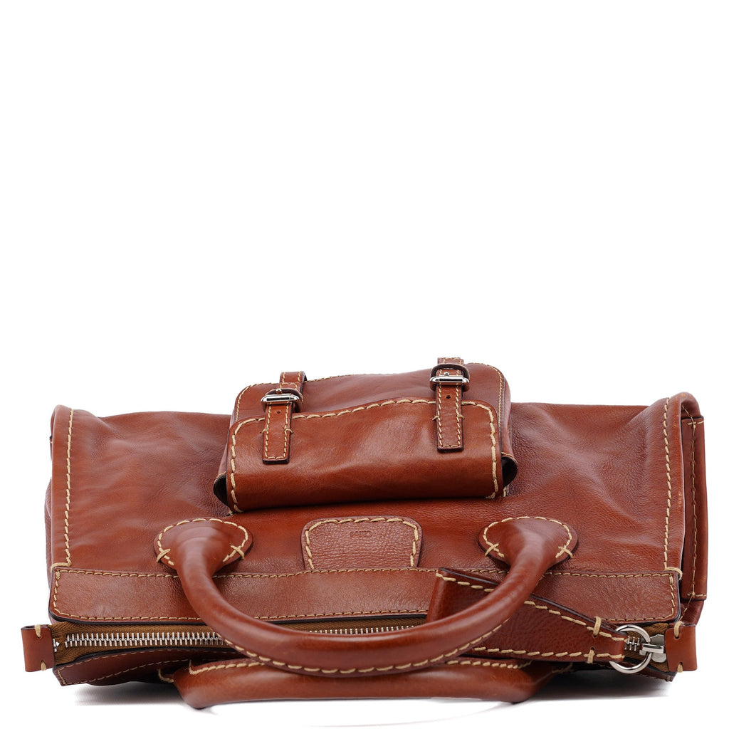 Brown Leather Edith Tote Bag