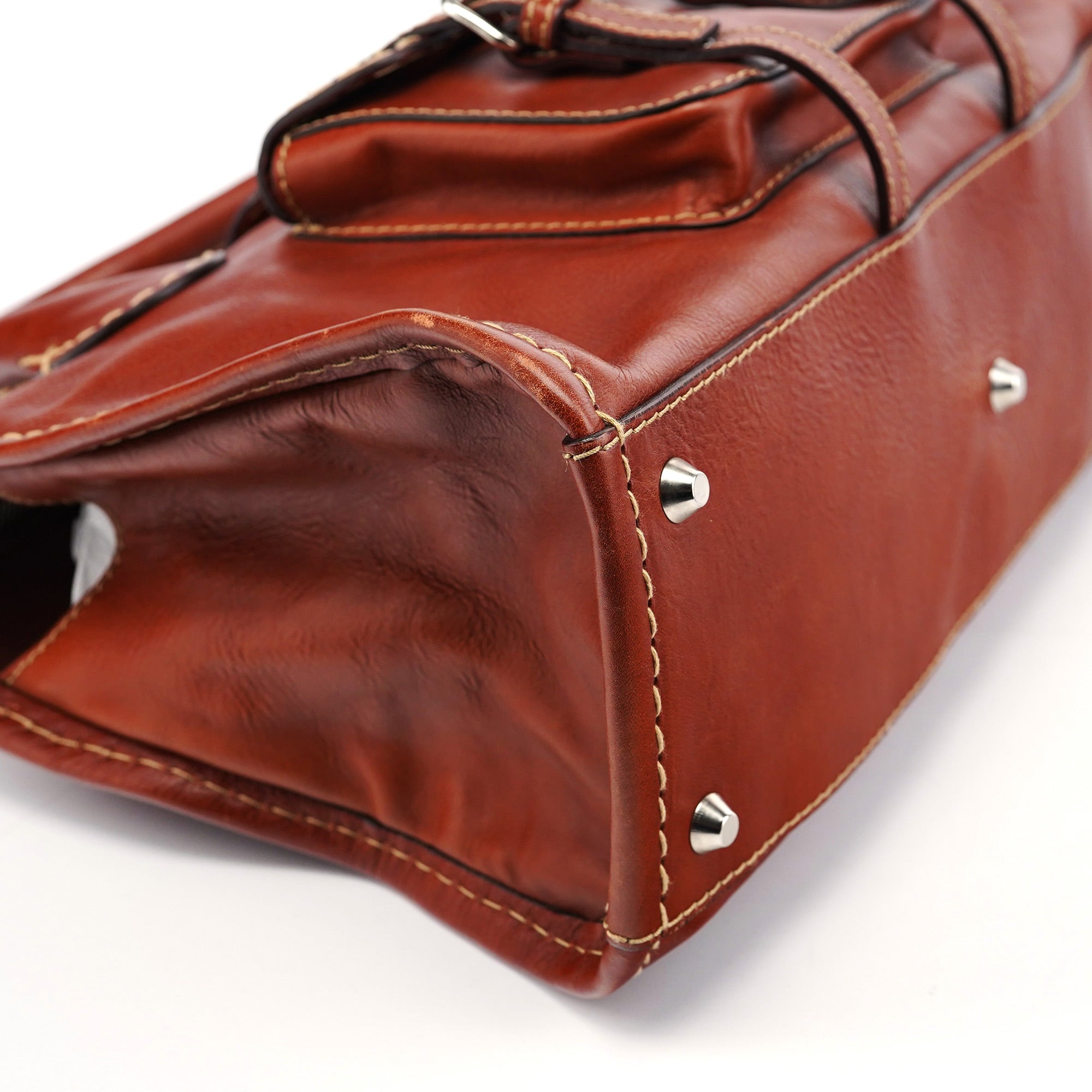 Brown Leather Edith Tote Bag