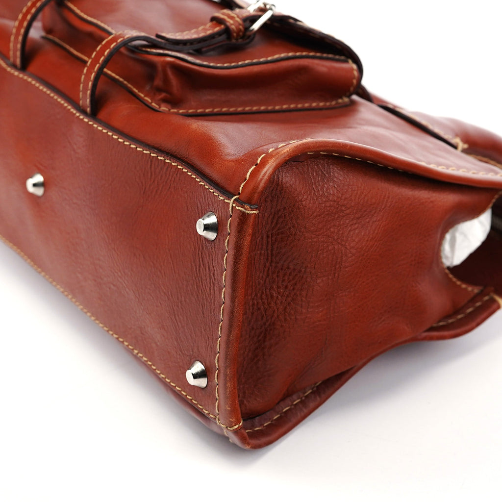 Brown Leather Edith Tote Bag