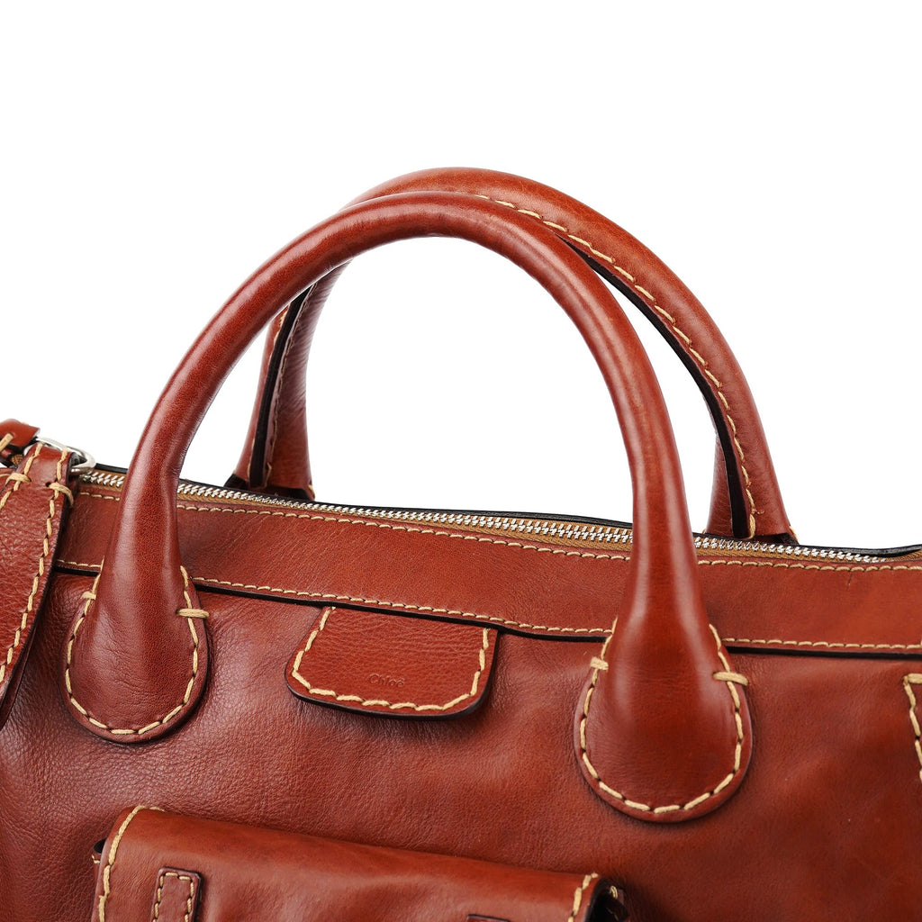 Brown Leather Edith Tote Bag
