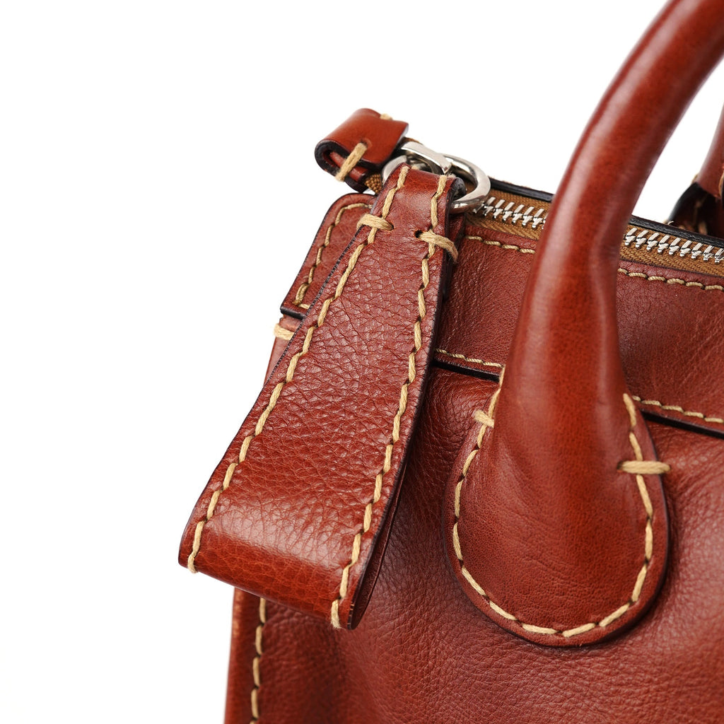 Brown Leather Edith Tote Bag