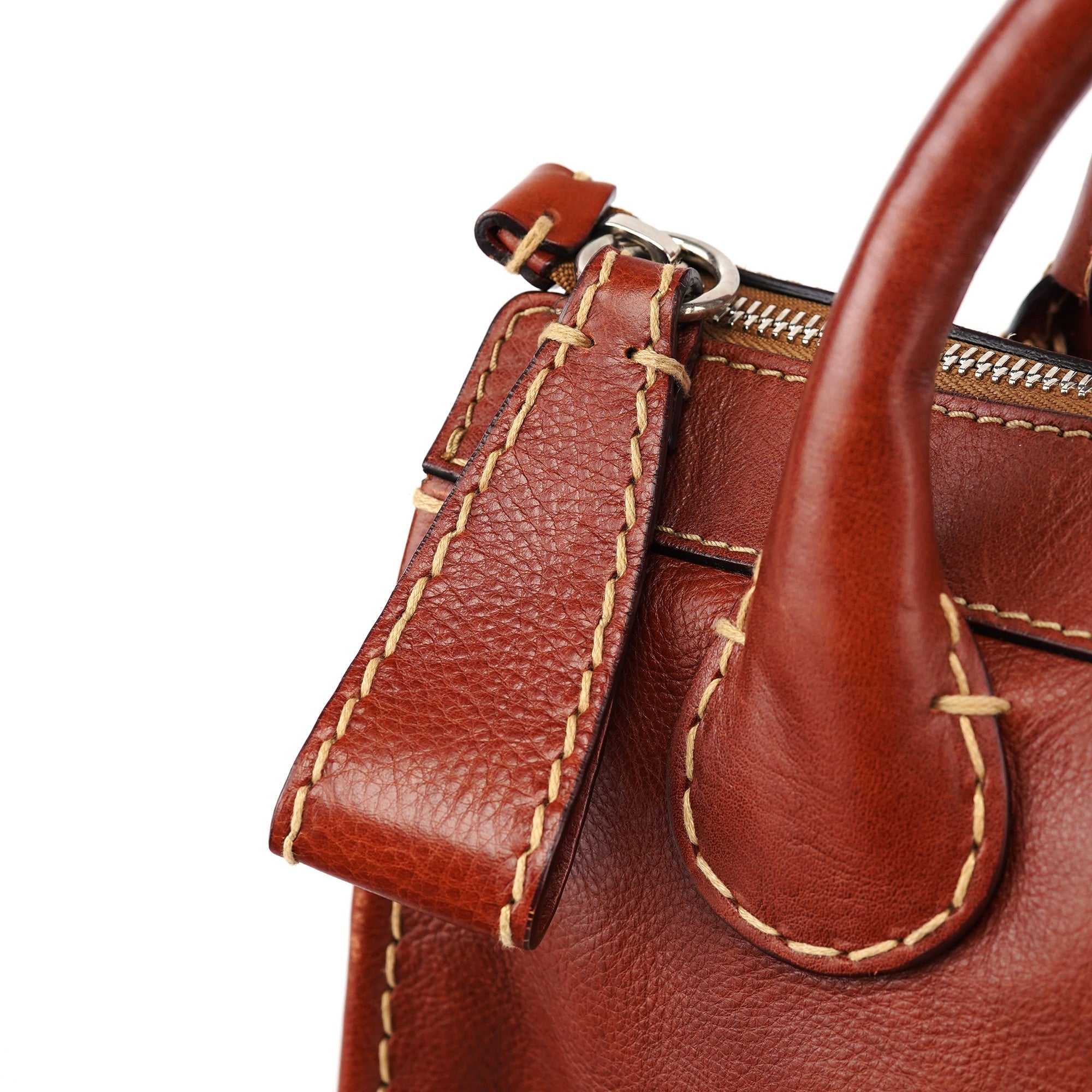 Brown Leather Edith Tote Bag